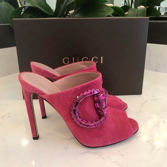 gucci crystal mules